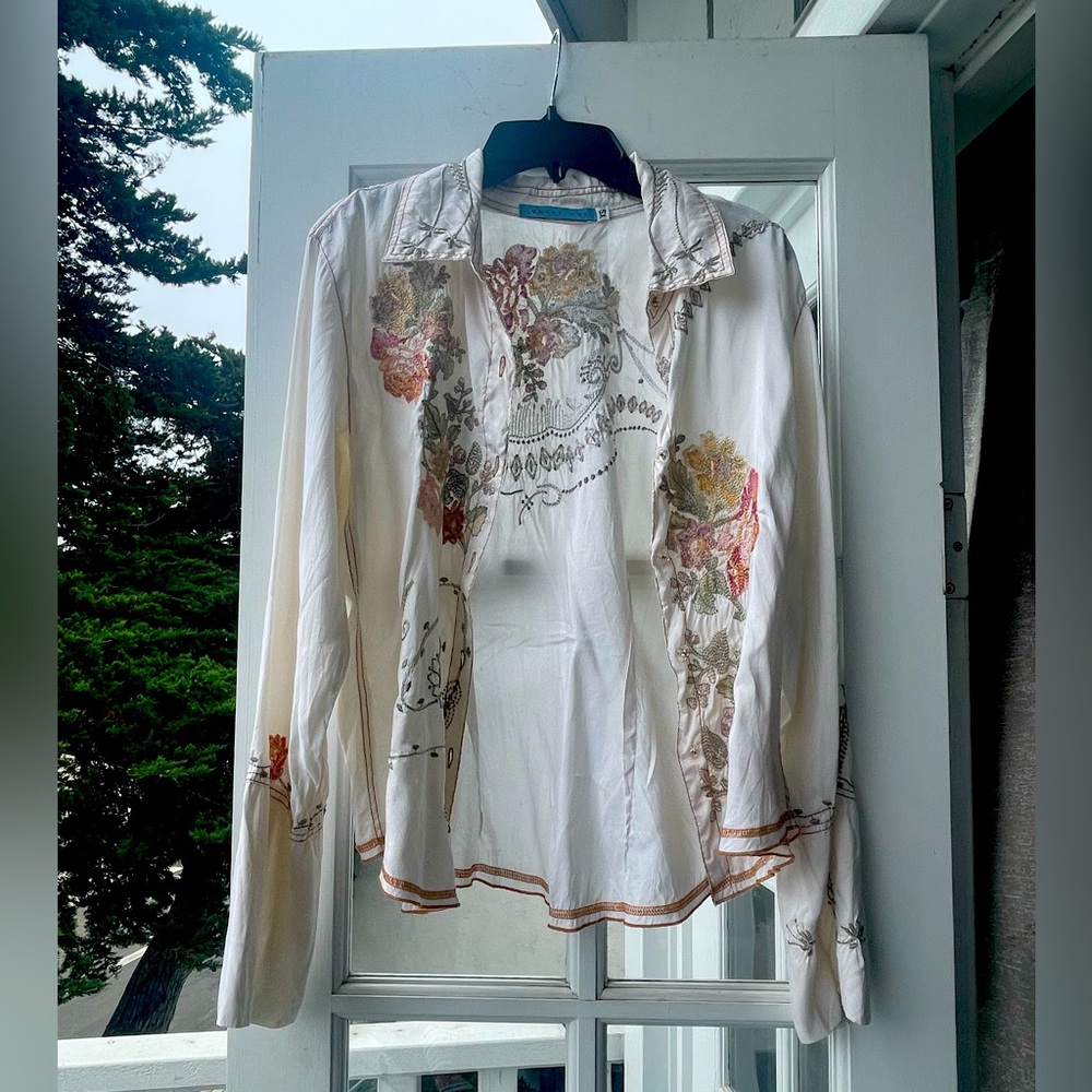Johnny Was Vintage Embroidered Top
